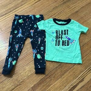 18M cotton space pajamas
